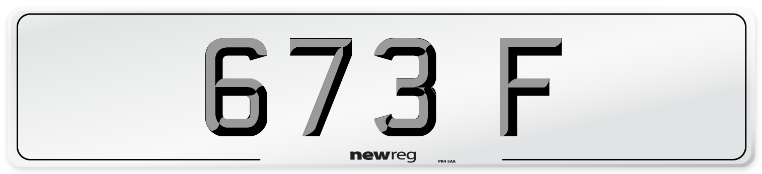 673 F Number Plate from New Reg